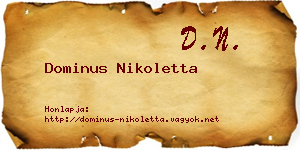 Dominus Nikoletta névjegykártya