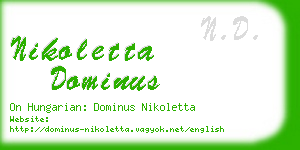 nikoletta dominus business card